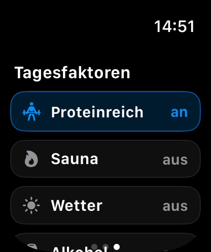 Passe deine Tagesfaktoren an