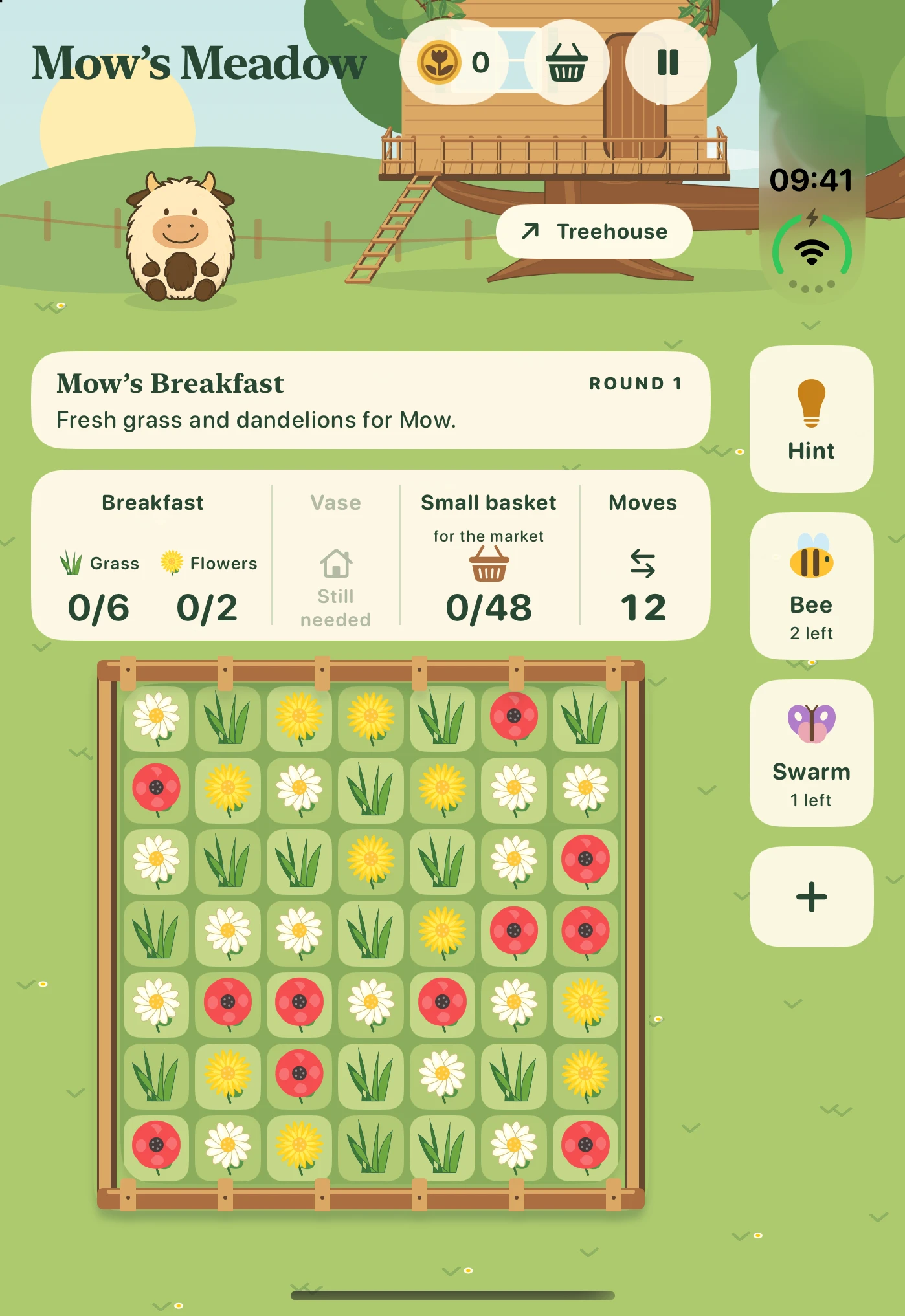 Mow’s Meadow on the outer display of iPhone Duo
