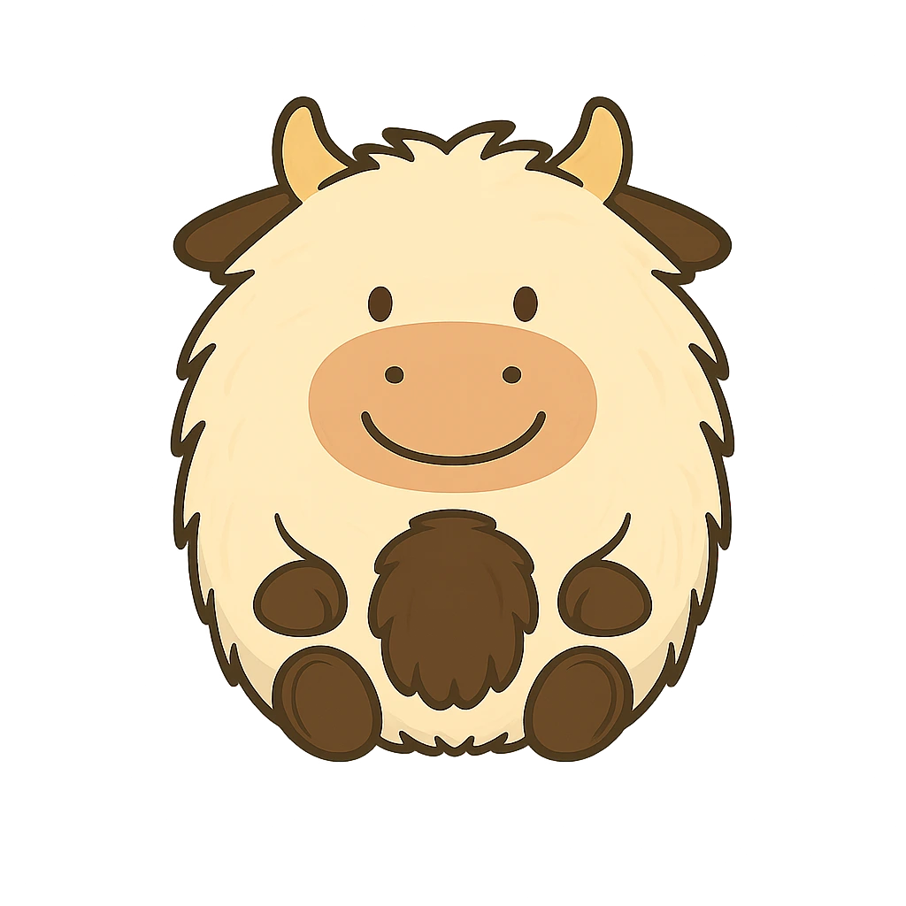 Mow, the little shaggy cow